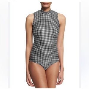 Cover swim USA gingham UPF sleeveless one piece swimsuit small